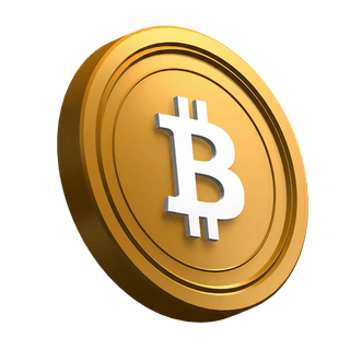 Pièce Bitcoin (BTC) présentée en biais dans le visuel de la section hero